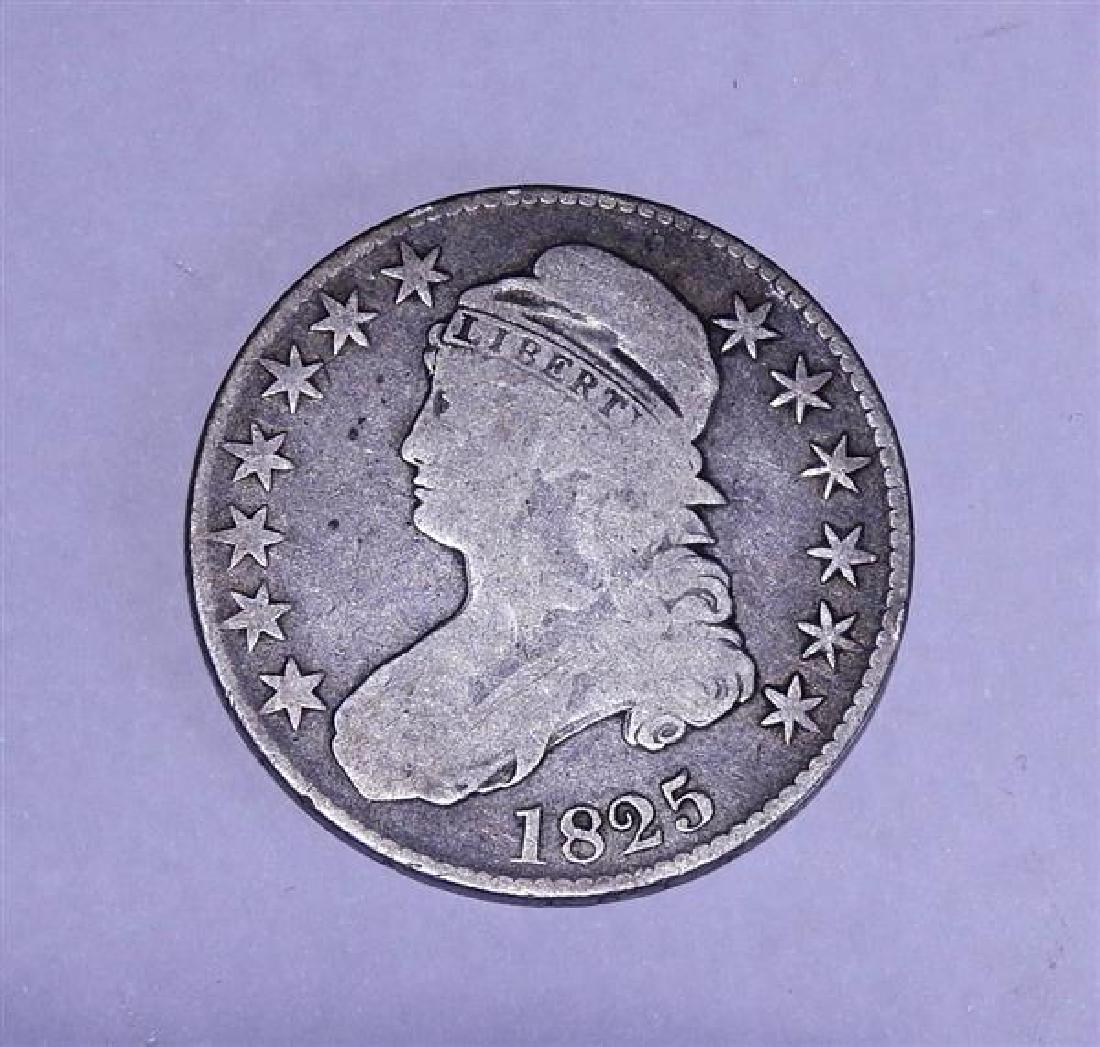1825 Capped Bust Liberty Half Dollar 50 Cents Silver US (1 of 2)
