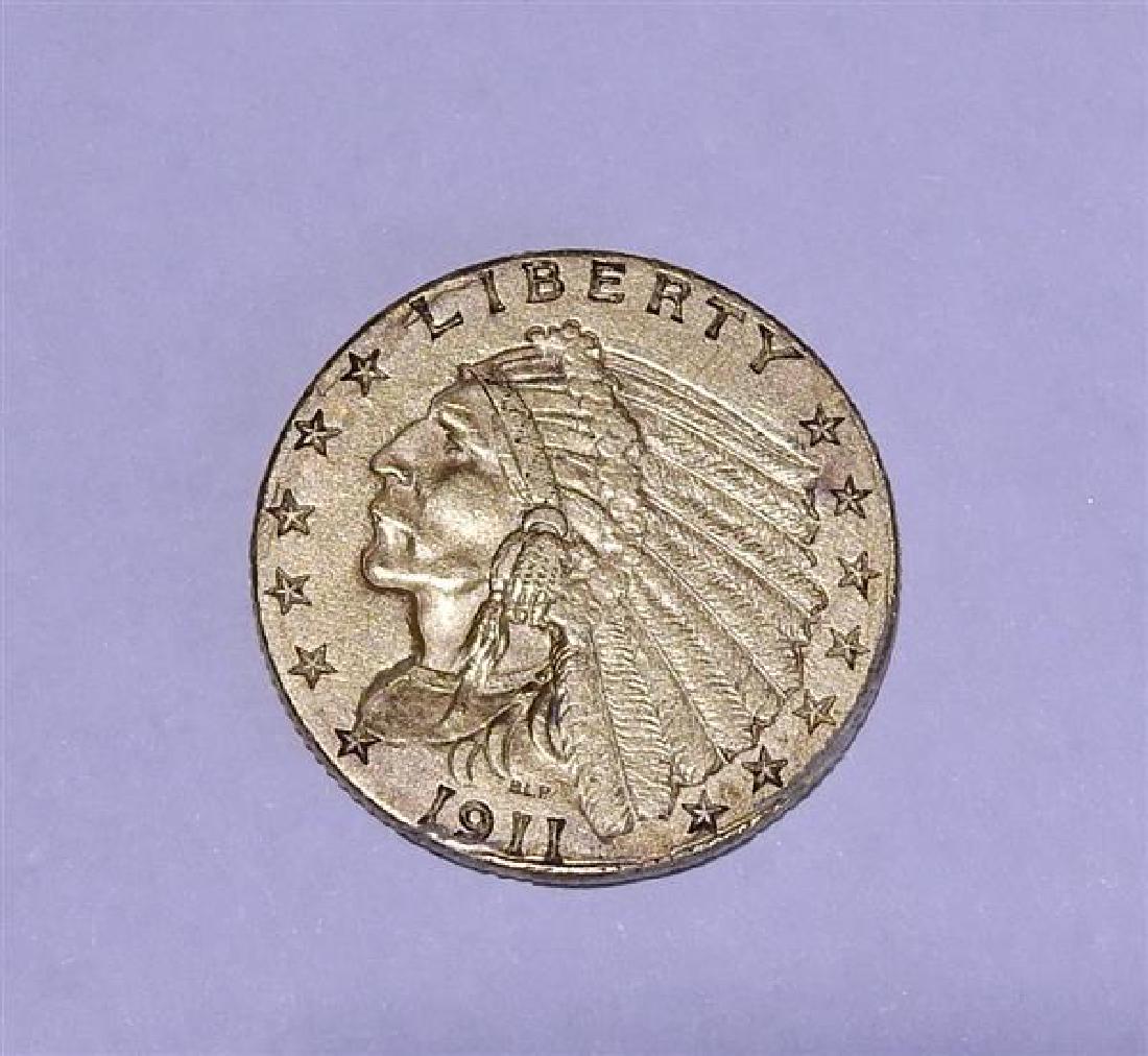 1911 Indian Head 2.5 Dollar Gold US Coin (1 of 2)