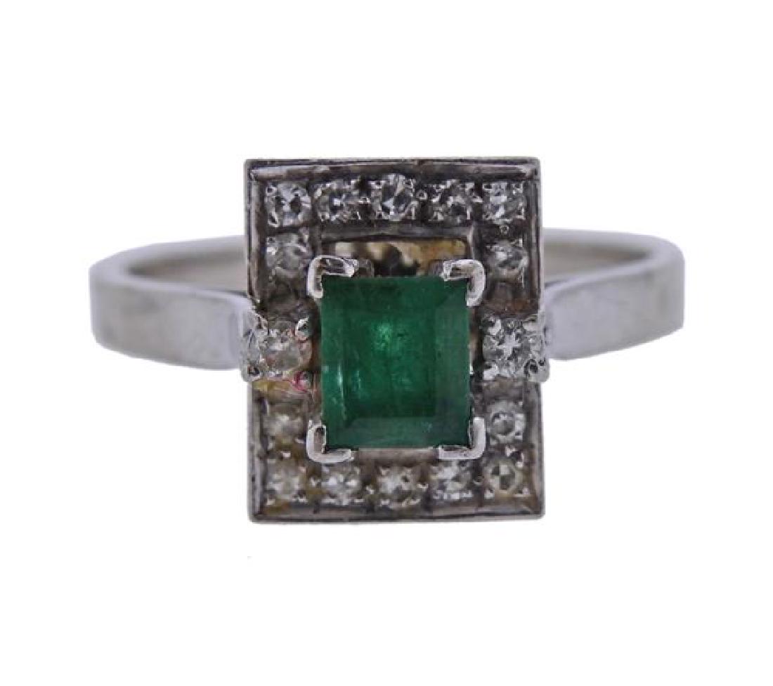 18K Gold Diamond Green Stone Ring (1 of 3)