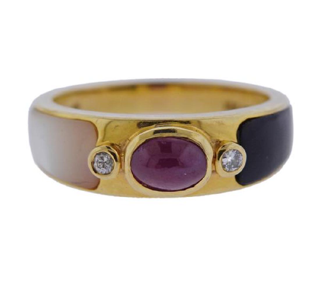 Kylo 18K Gold Diamond Multi Stone Band Ring (1 of 3)