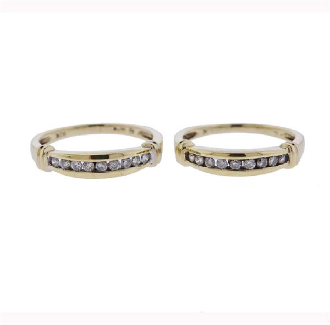 10k Gold Diamond Wedding Ring Set of 2 (1 of 3)