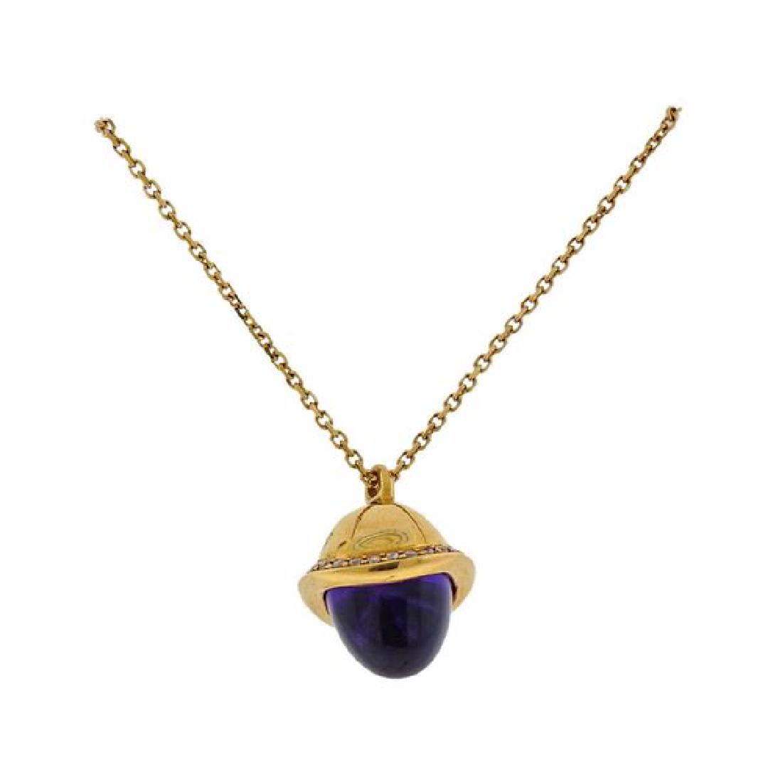 Links of London 18K Gold Diamond Amethyst Pendant (1 of 4)