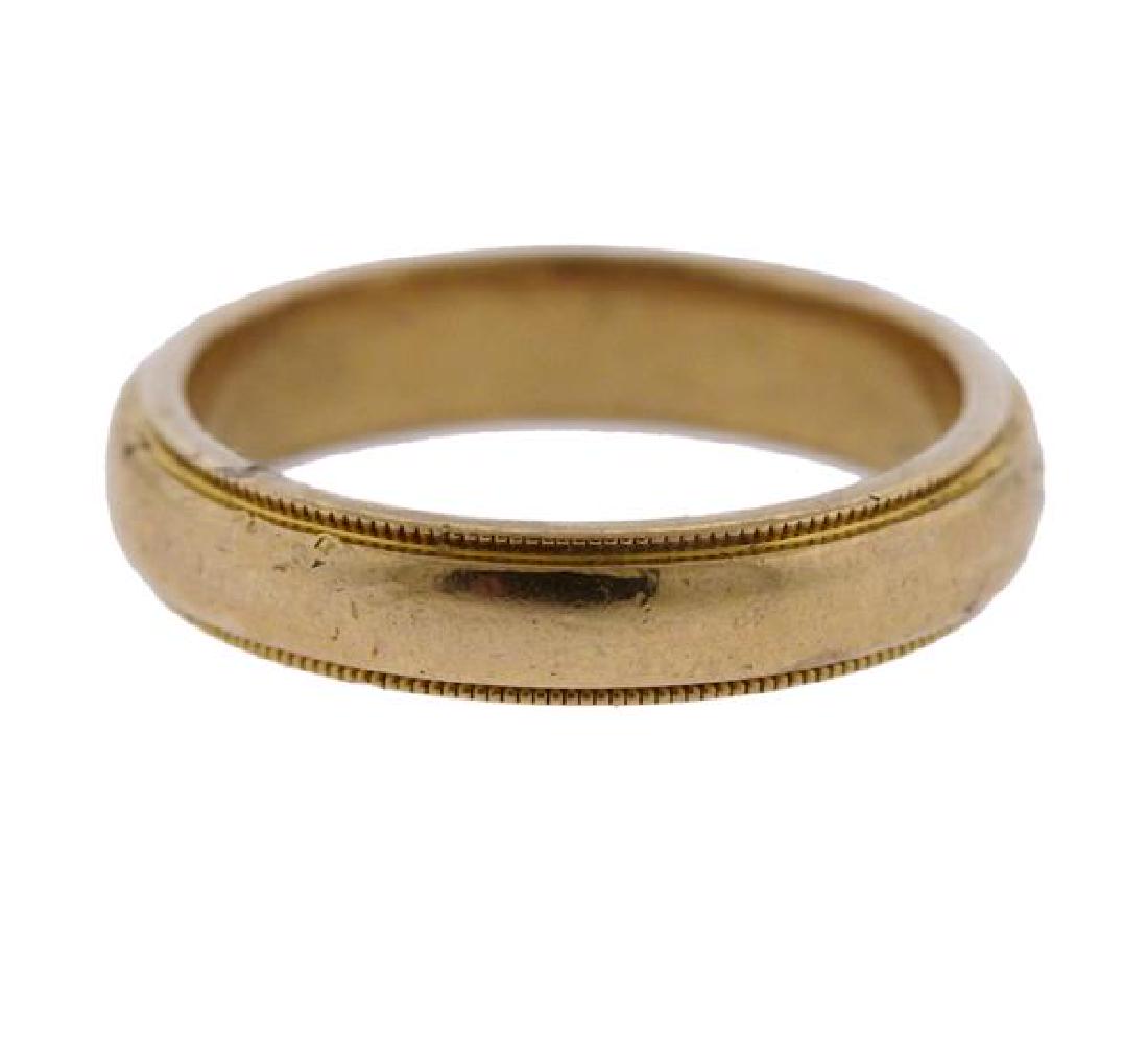 Tiffany & Co 18K Gold Milgrain Wedding Band Ring (1 of 2)