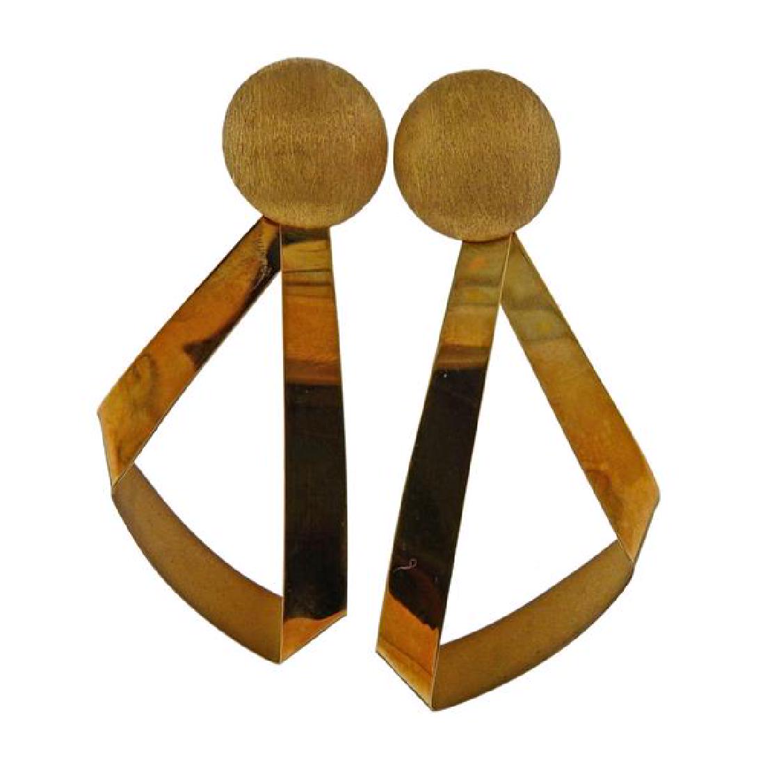 Modernist John Atencio 18k Gold Earrings (1 of 4)