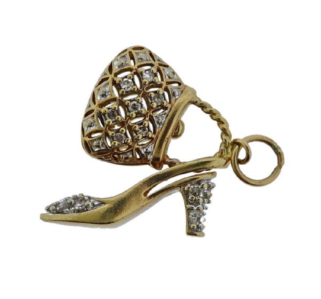 14K Gold Diamond Purse Shoe Charm Pendant (1 of 3)