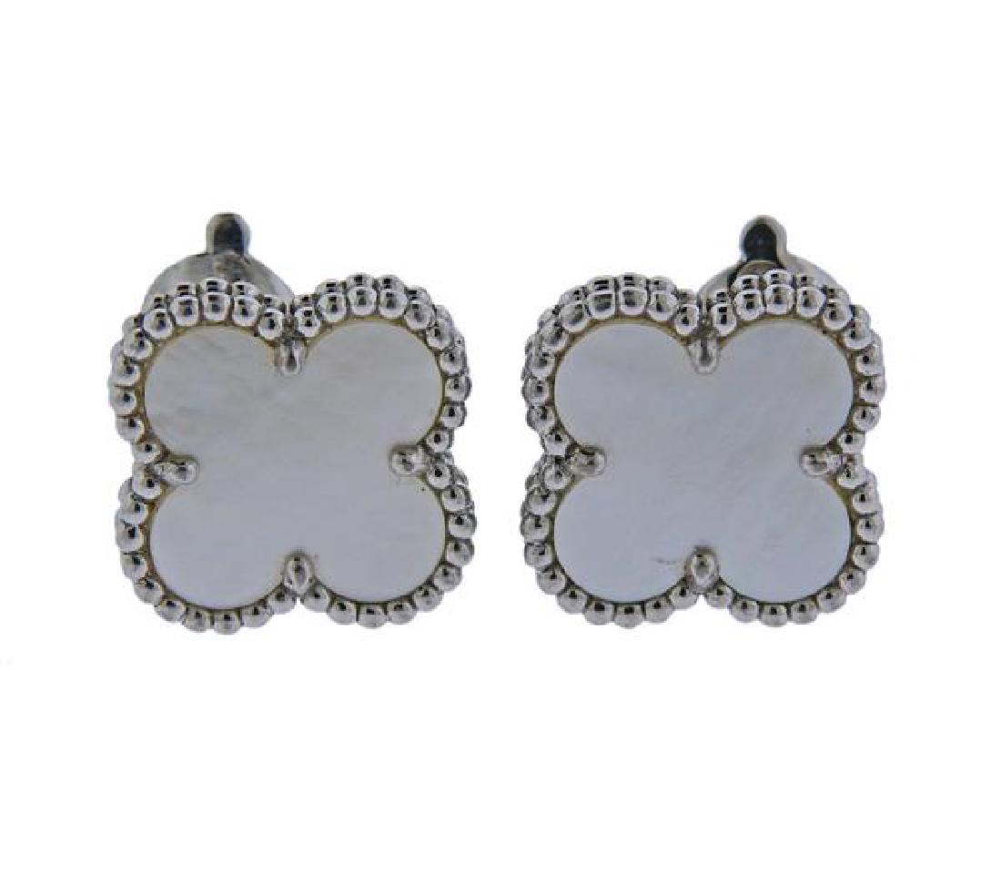 Van Cleef & Arpels Vintage Alhambra MOP Earrings (1 of 4)