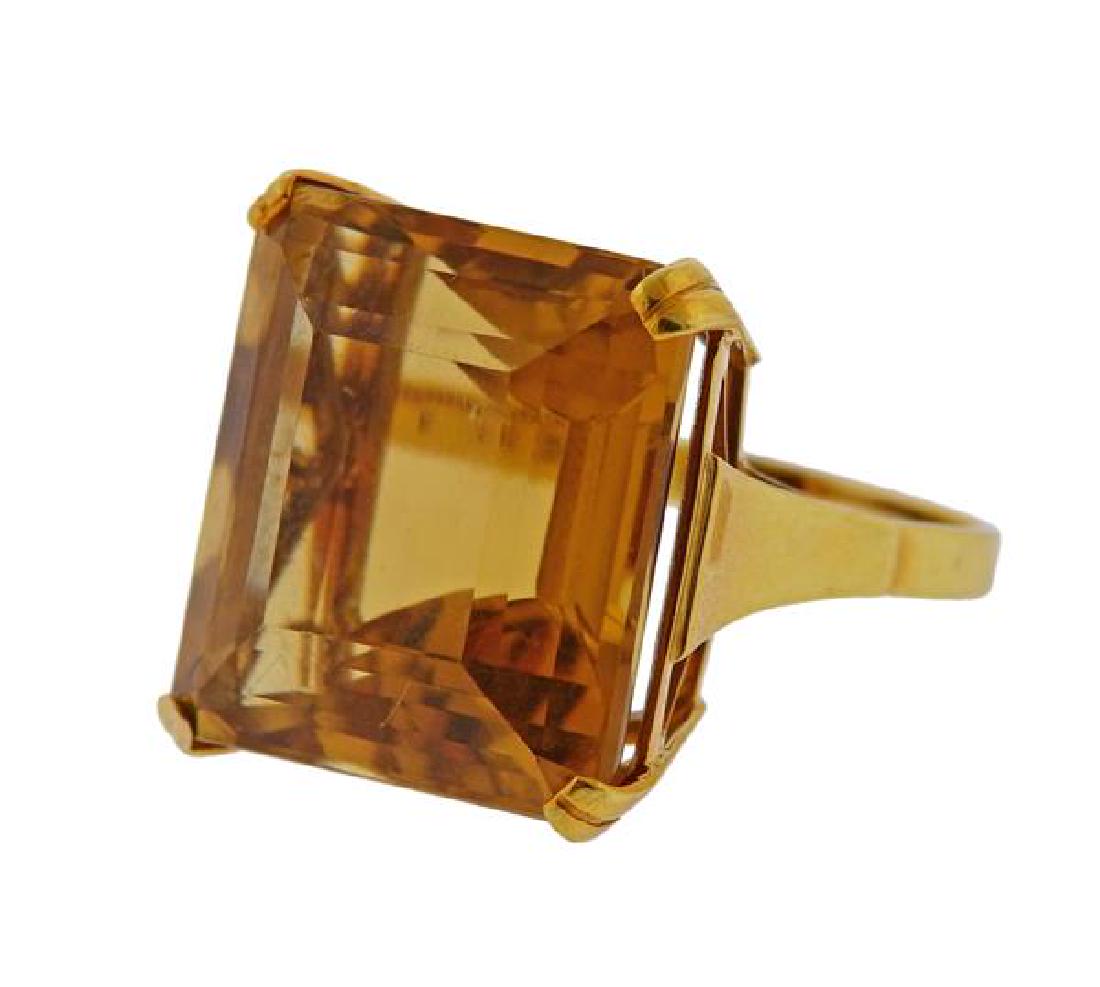 Retro 18k Gold 28ct CItrine Ring (1 of 4)