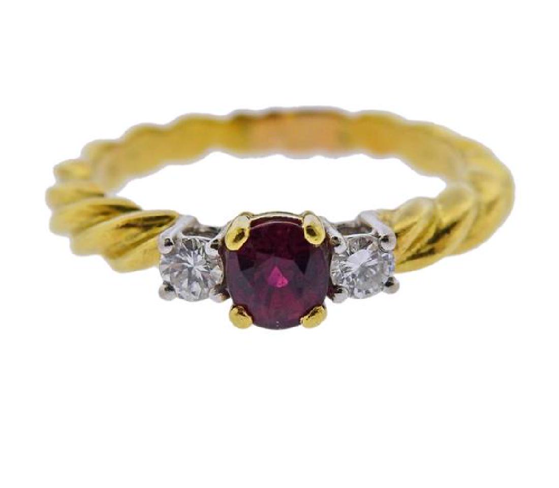 18K Gold Diamond Ruby Ring (1 of 3)