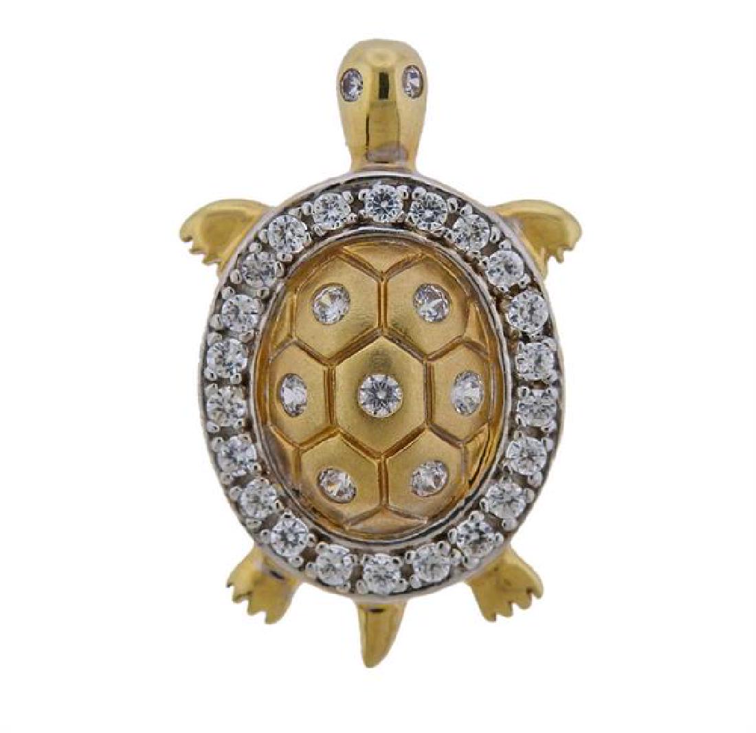 14K Gold Diamond Turtle Pendant (1 of 3)