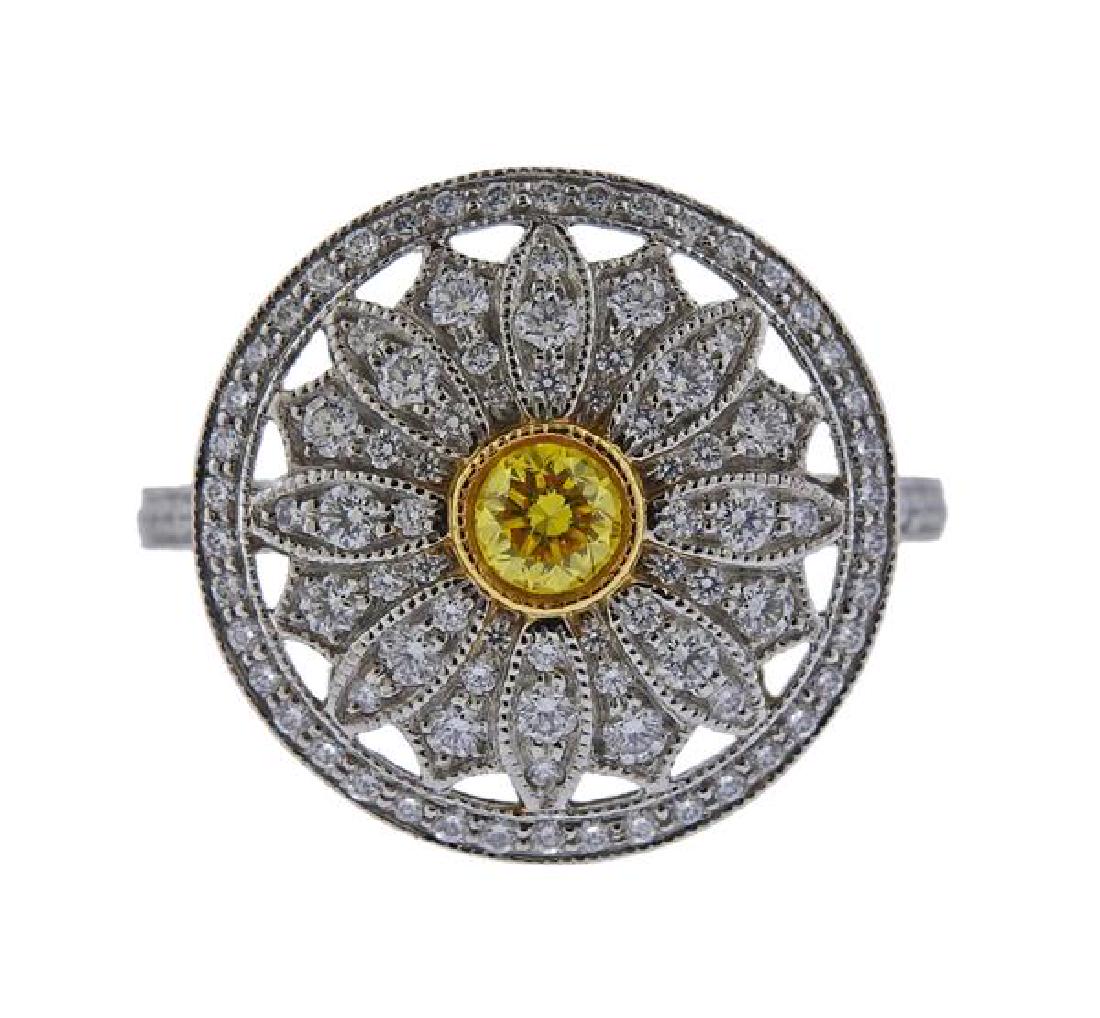 Tiffany & Co Daisy 18k Gold Platinum Yellow Diamond (1 of 5)