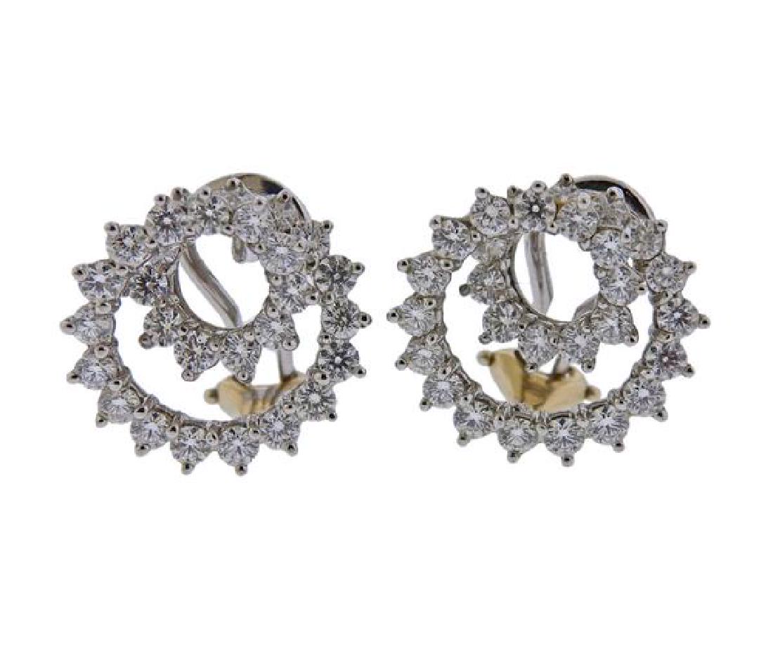 Tiffany & Co Platinum Diamond Swirl Earrings (1 of 5)