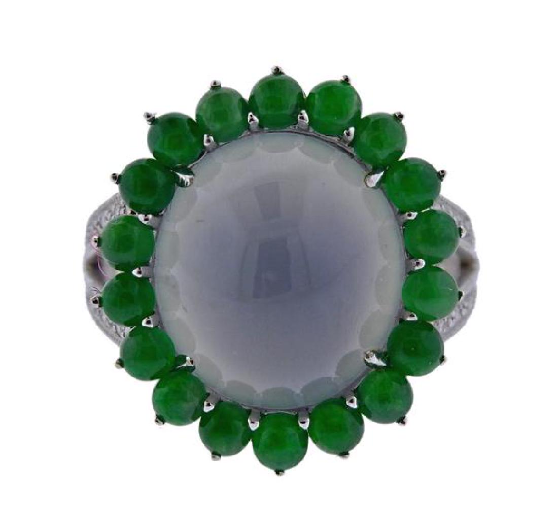 18k Gold Jade Diamond Ring (1 of 4)