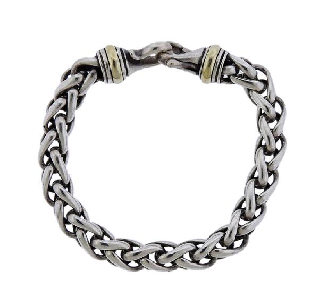 David Yurman Sterling 14K Gold Chain Bracelet (1 of 3)
