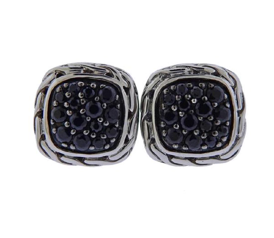 John Hardy Black Diamond Sterling Silver Stud Earrings (1 of 3)