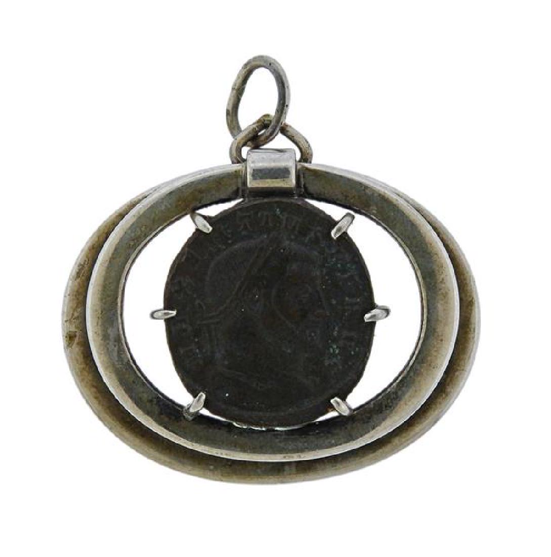 Bvlgari Bulgari Sterling Silver Ancient Coin Pendant (1 of 3)