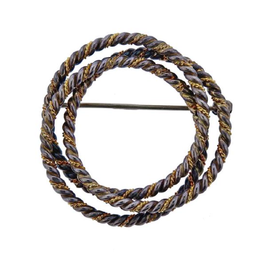 Tiffany & Co Two Tone  Silver Brooch Pin (1 of 4)