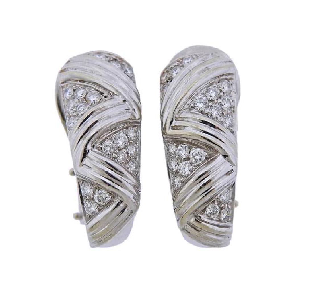 Boucheron 18K gold Diamond Half Hoop Earrings (1 of 5)