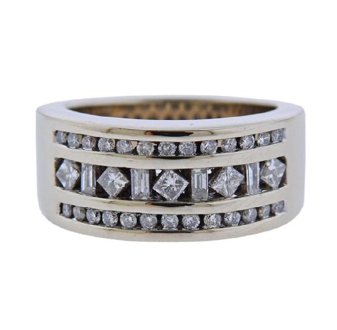 14K Gold Diamond Wide Band Ring (1 of 3)