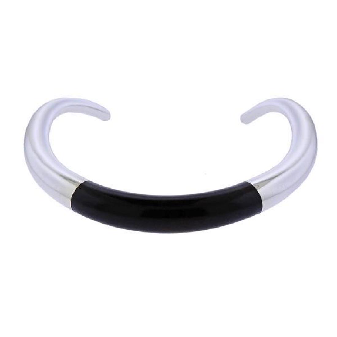 Georg Jensen Aura Sterling Silver Ebony Collar Necklace (1 of 4)