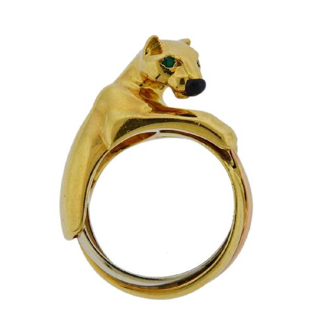 Cartier Panthere 18k Gold Tsavorite Onyx Ring (1 of 5)