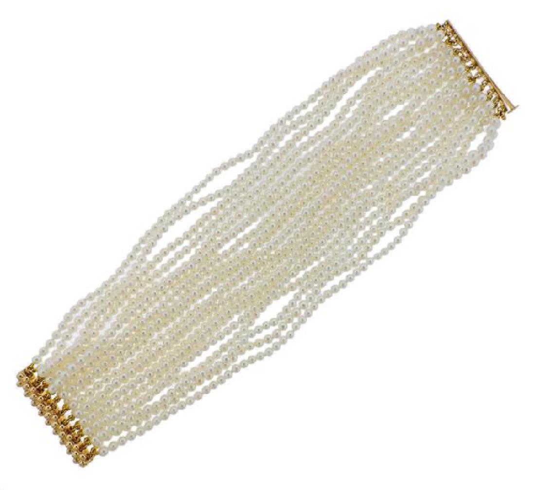 14K Gold Pearl Multi Strand Bracelet (1 of 3)
