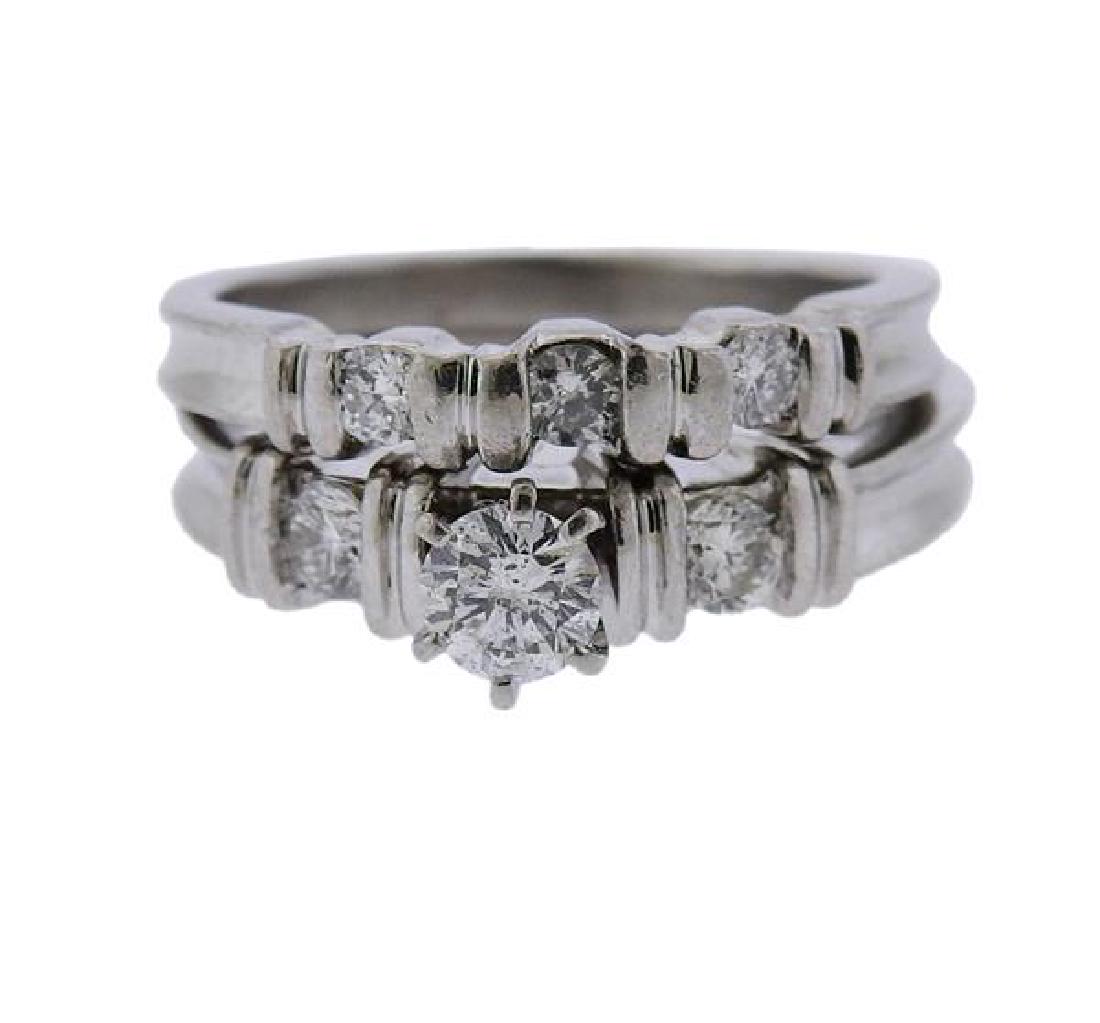 Platinum Diamond Wedding Engagement Ring Set (1 of 3)