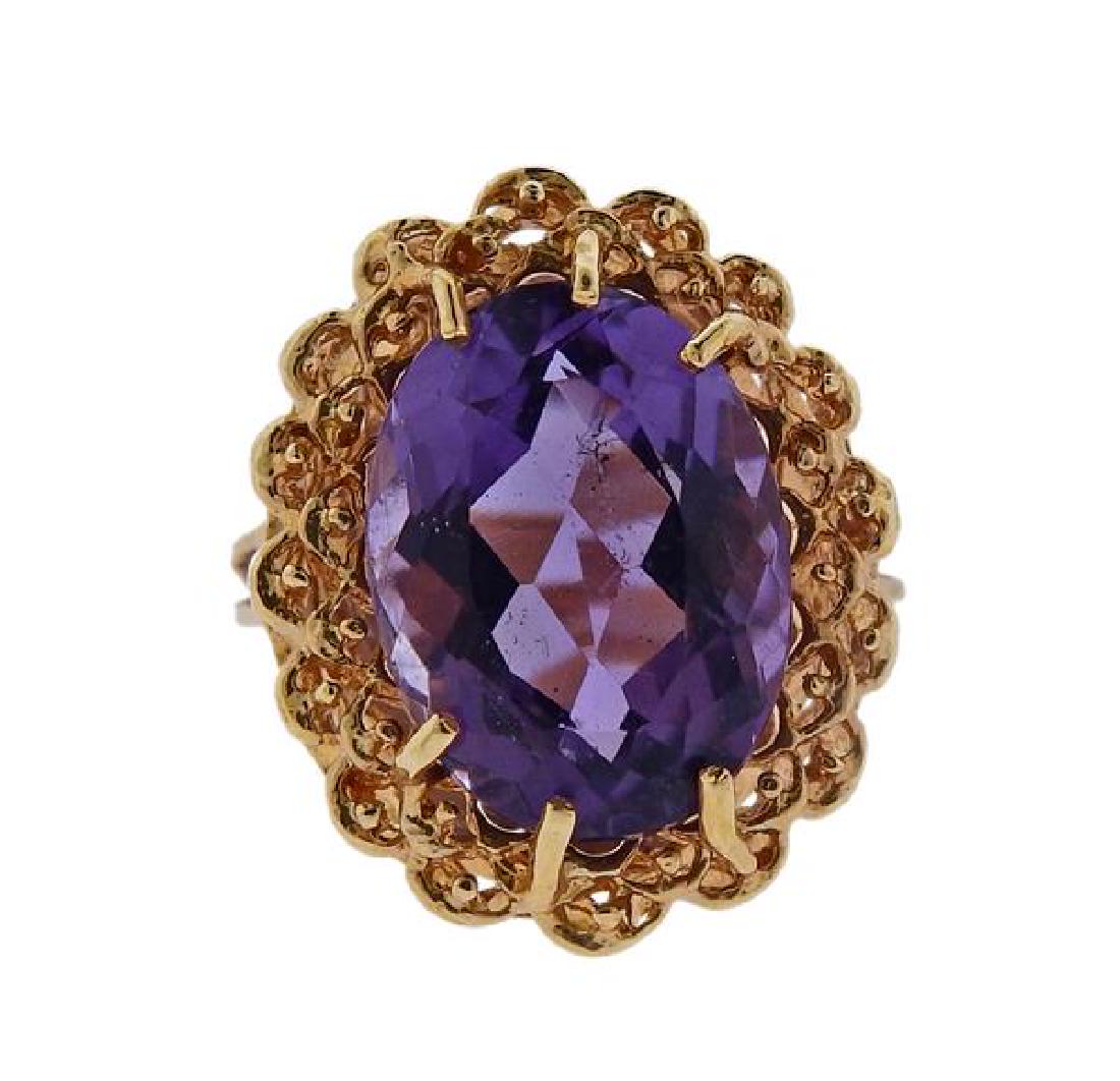 14K Gold Amethyst Openwork Ring (1 of 3)