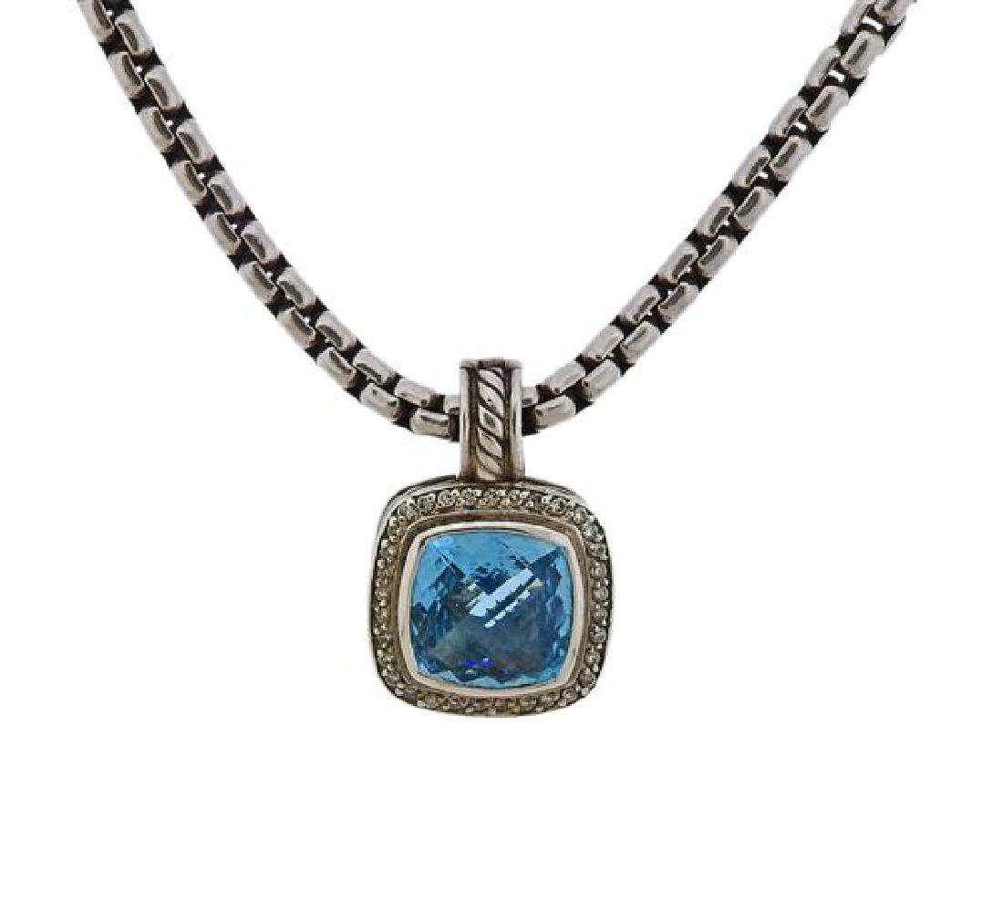 David Yurman Silver Albion Diamond Topaz Pendant Box (1 of 4)