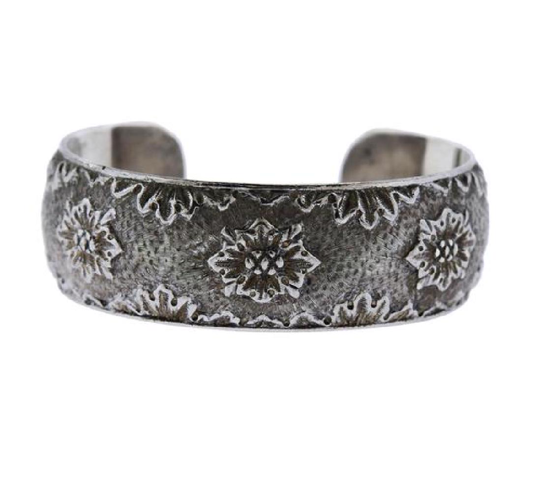 Buccellati Sterling Silver Flower Cuff Bracelet (1 of 3)