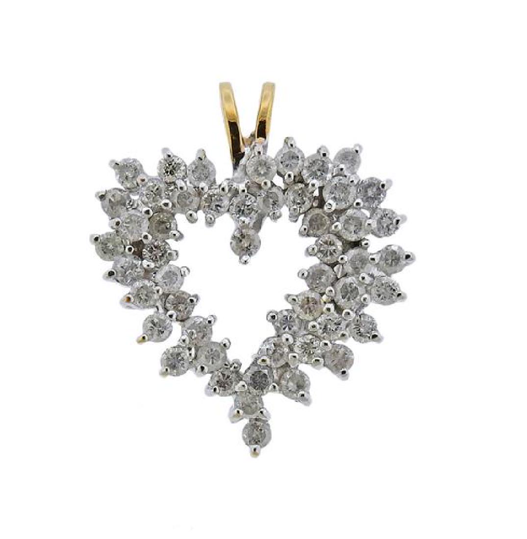 14K Gold Diamond Open Heart Pendant (1 of 3)