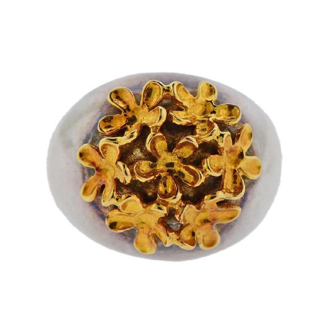 Ilias Lalaounis 18K Gold  Silver Dome Ring (1 of 3)