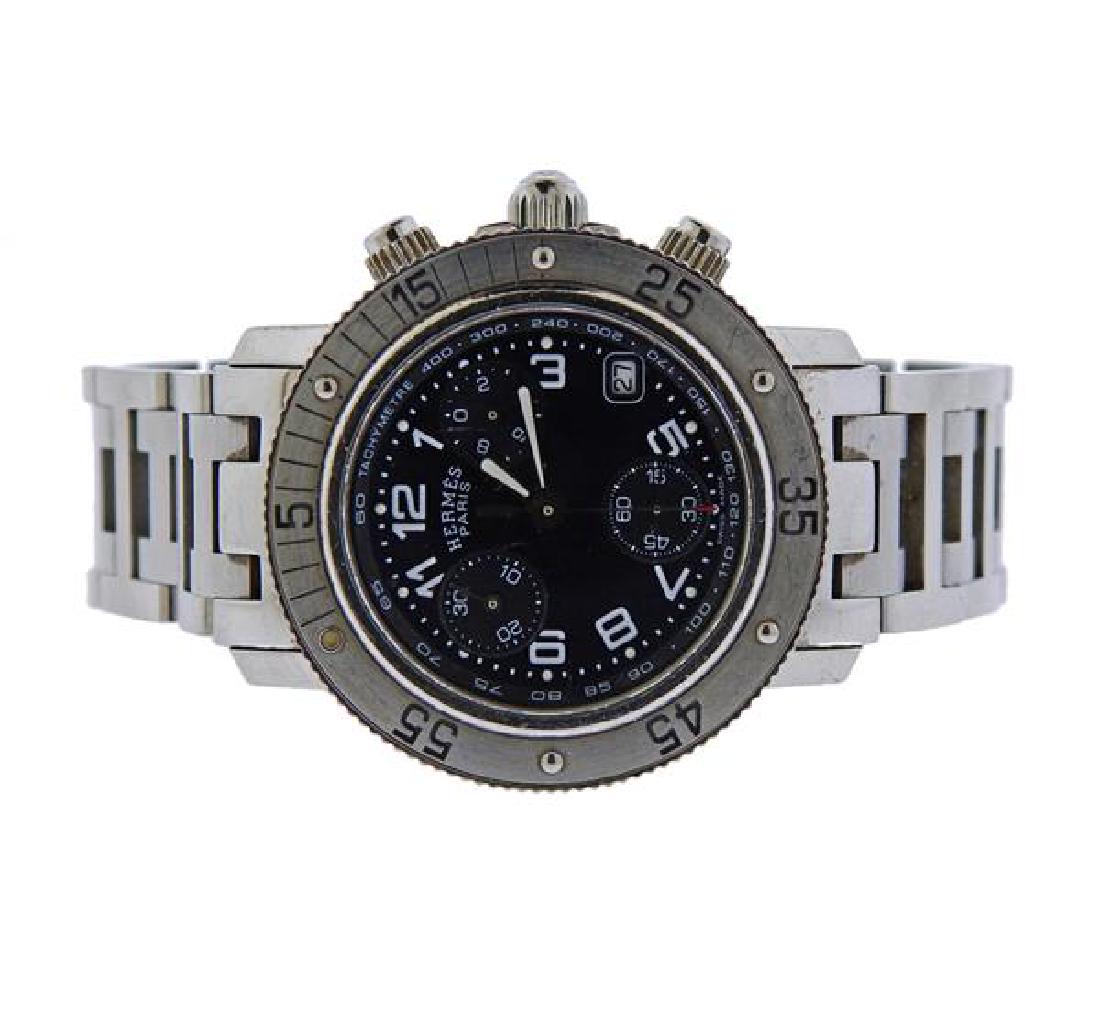 Hermes Clipper Chronograph Stainless Watch CL2.310 (1 of 4)