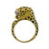18K Gold Diamond Ruby Enamel Leopard Ring
