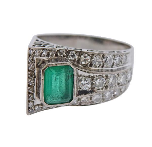 18K Gold Diamond Emerald Ring (1 of 5)