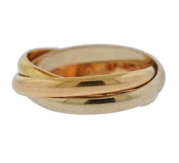 Cartier Trinity 18k Tri Color Gold Rolling Band Ring (1 of 3)