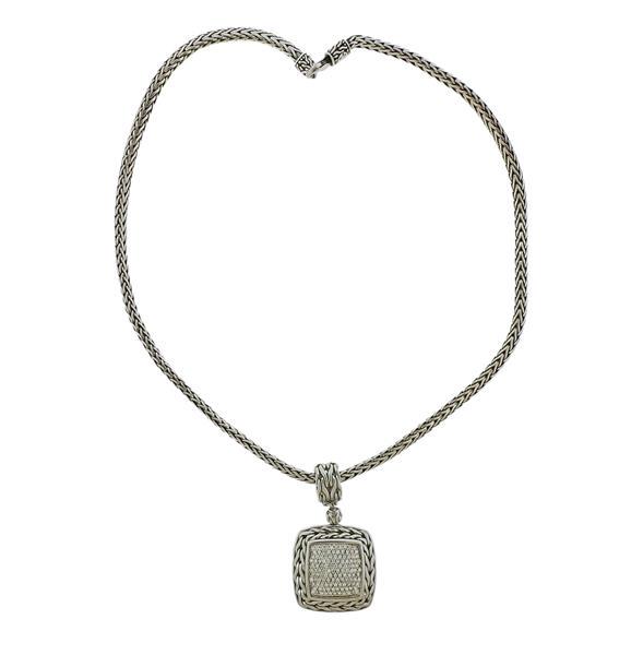 John Hardy Sterling Silver Diamond Pendant Necklace (1 of 4)