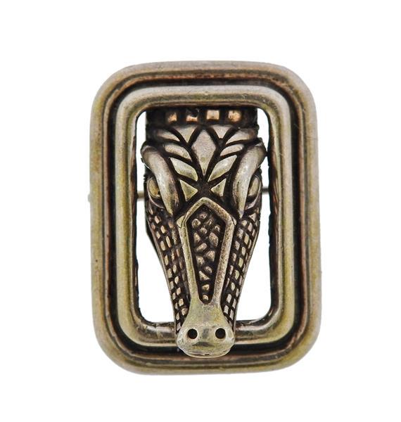 Kieselstein Cord Sterling Silver Alligator Brooch (1 of 4)