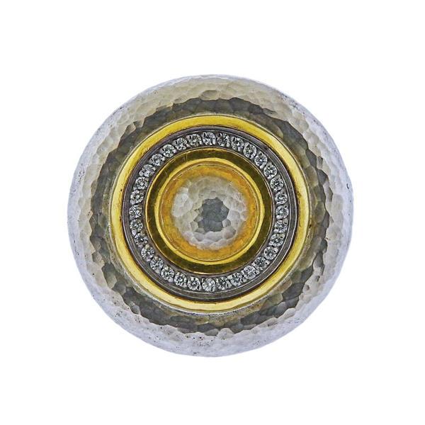 Gurhan Moon Beam 24k Gold Sterling Silver Diamond Ring (1 of 3)