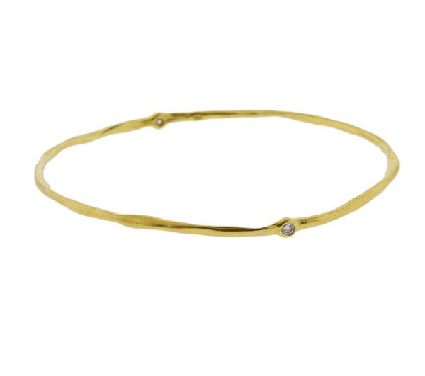 Ippolita 18k Gold Diamond Bangle Bracelet (1 of 3)