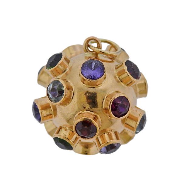 18k Gold Multi Gemstone Sputnik Charm (1 of 3)