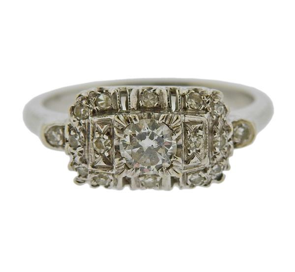 Art Deco 14k Gold Diamond Ring (1 of 3)