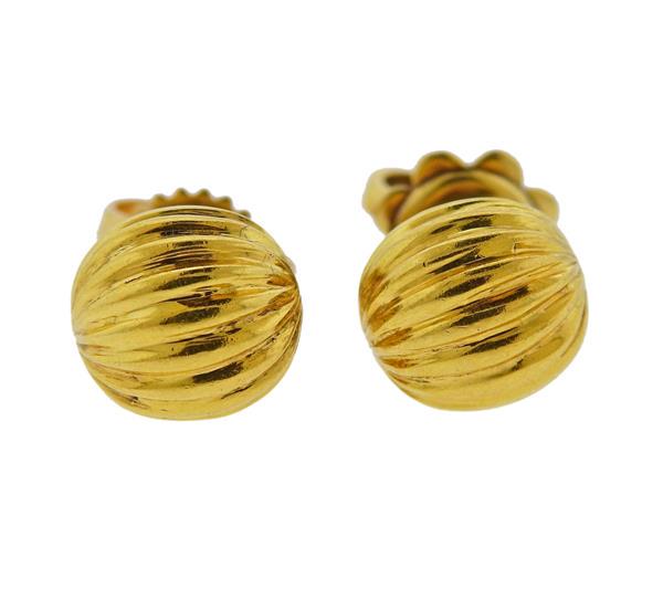 Tiffany & Co 18K Gold Stud Earrings (1 of 3)