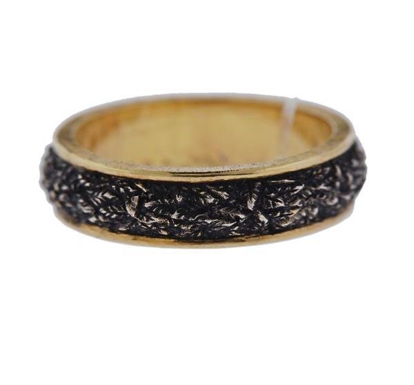 Buccellati Brunito 18k Gold Burnished Silver Band Ring (1 of 3)