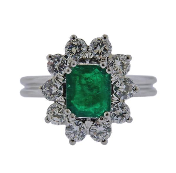 18K Gold Diamond Emerald Ring (1 of 3)