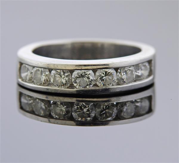 Platinum Diamond Half  Band Ring (1 of 3)