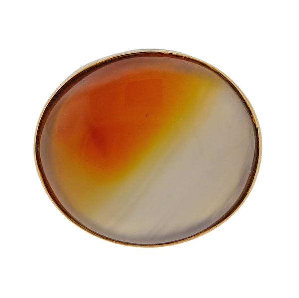 14K Gold Agate Dome Ring (1 of 4)