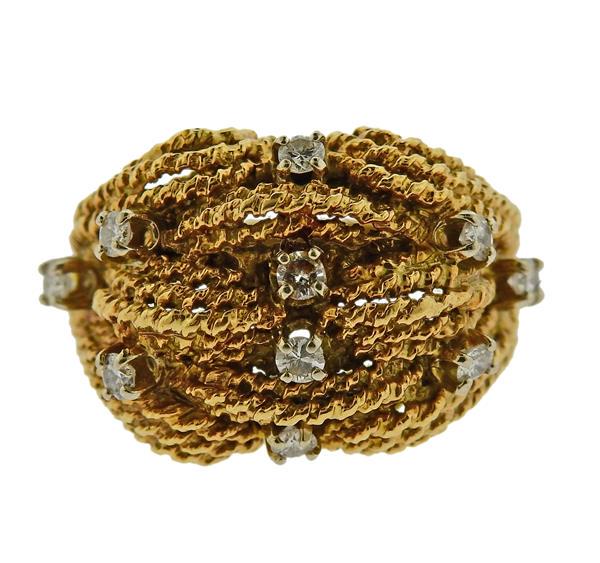 14K Gold Diamond Dome Ring (1 of 3)