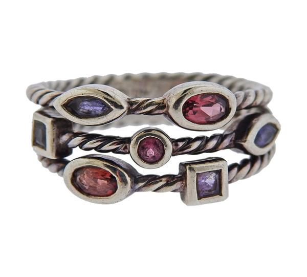 David Yurman Silver Gemstone Confetti Ring (1 of 4)