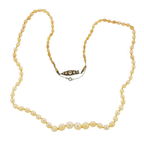 Art Deco Platinum Diamond Necklace (1 of 5)