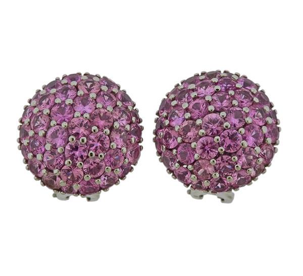 18K Gold Pink Sapphire Earrings (1 of 4)
